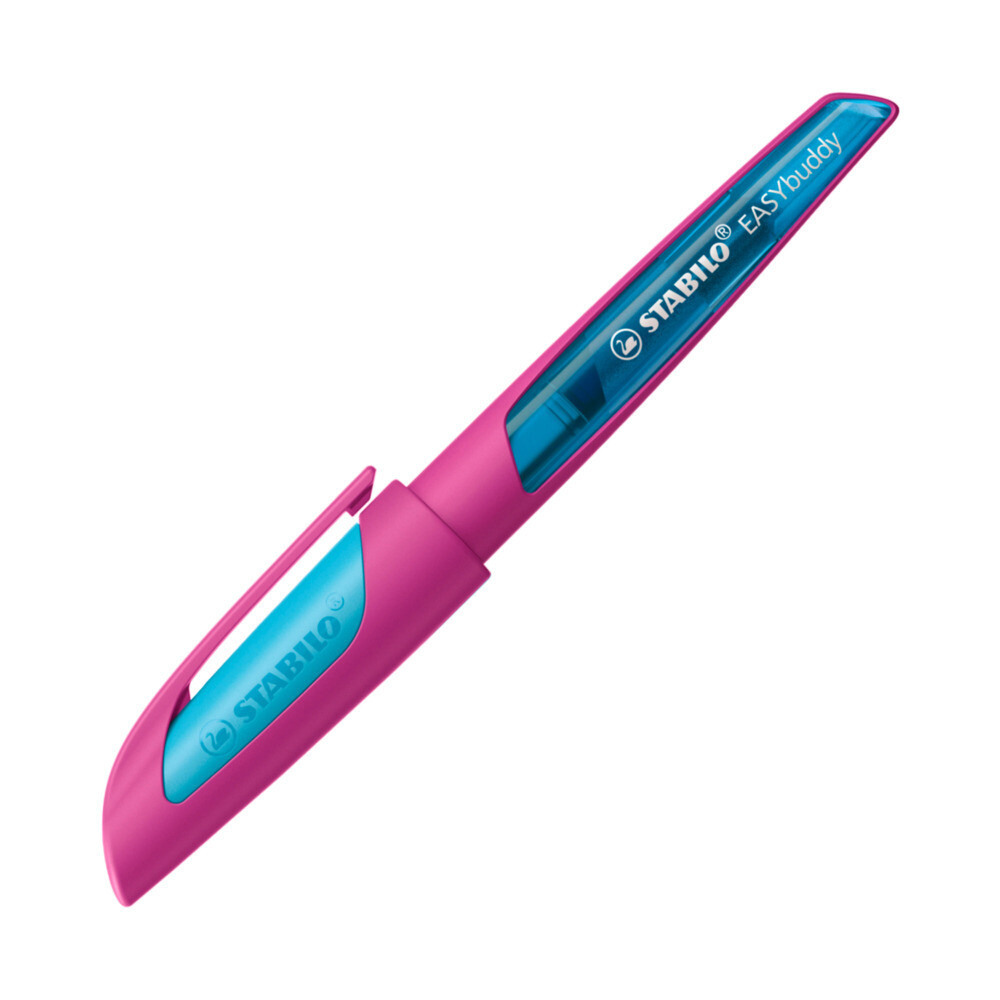 Image of Schulfüller mit Anfänger-Feder M - STABILO EASYbuddy FRESH EDITION in pink/hellblau - Schreibfarbe b