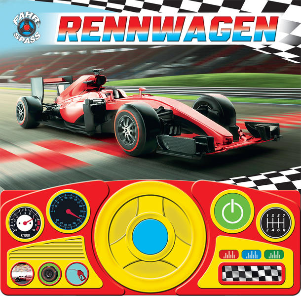 Image of Rennwagen - Soundbuch - Pappbilderbuch mit beweglichem Lenkrad und 13 coolen Geräuschen für Kinder ab 3 Jahren