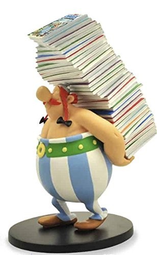 Plastoy PLA00124 - Asterix: Obelix trägt Bücherstapel Figur Sammlerfigur 21 cm