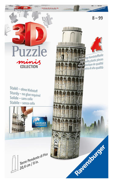 Ravensburger 3D Puzzle 11247 - Mini Schiefer Turm von Pisa - Miniaturversion des berühmten Wahrzeichens aus Italien zum Puzzeln in 3D - ab 8 Jahren