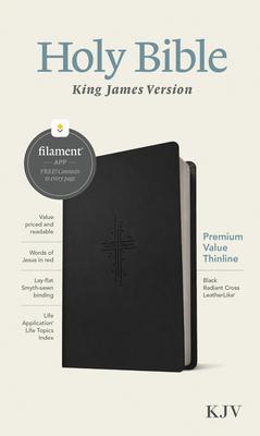 KJV Premium Value Thinline Bible Filament-Enabled Edition (Leatherlike Black Radiant Cross Red Letter)