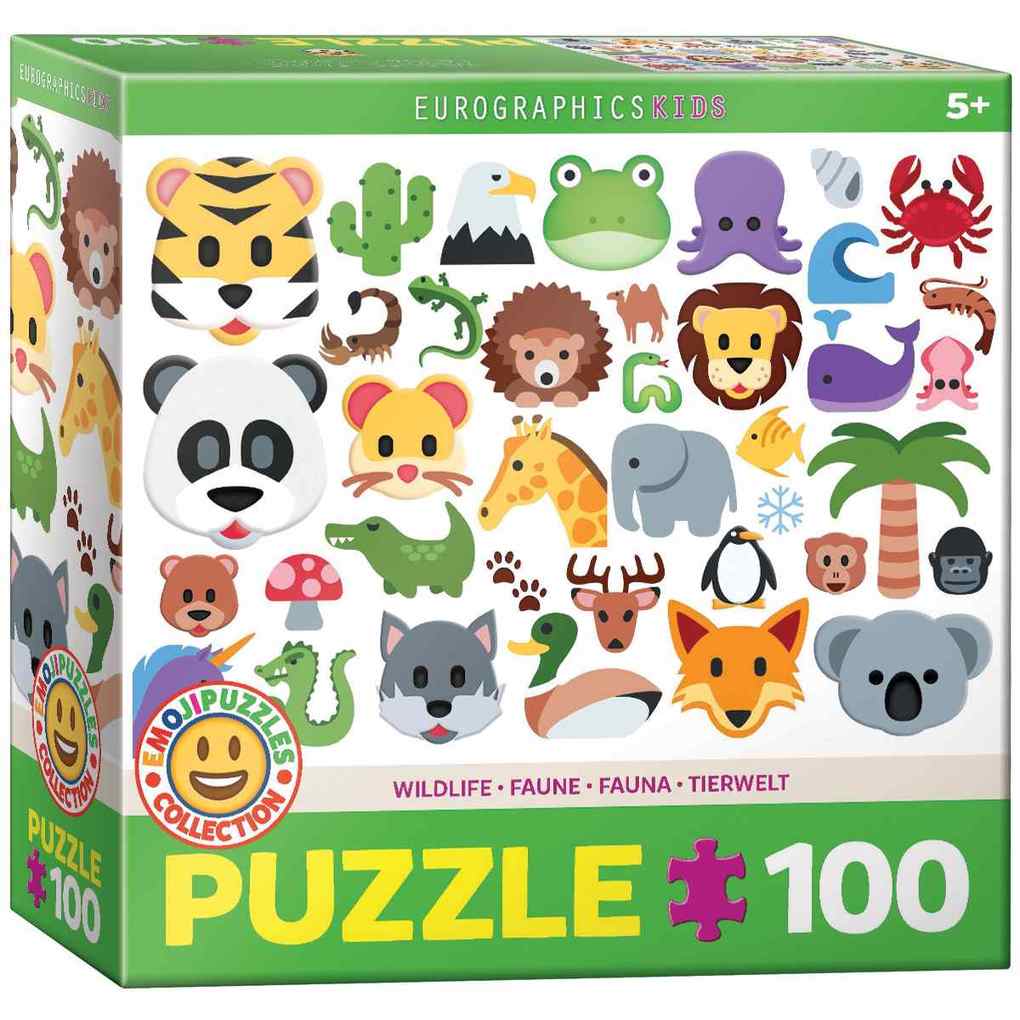 Eurographics 6100-5395 - Emojipuzzle-Wildtiere Puzzle 100 Teile