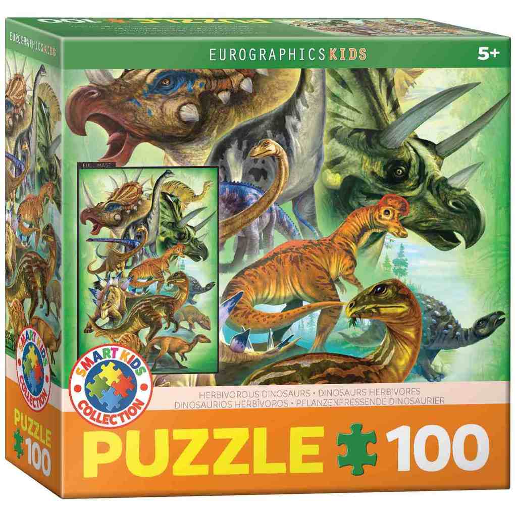 Eurographics 6100-0360 - Pflanzenfressende Dinosaurier Puzzle 100 Teile