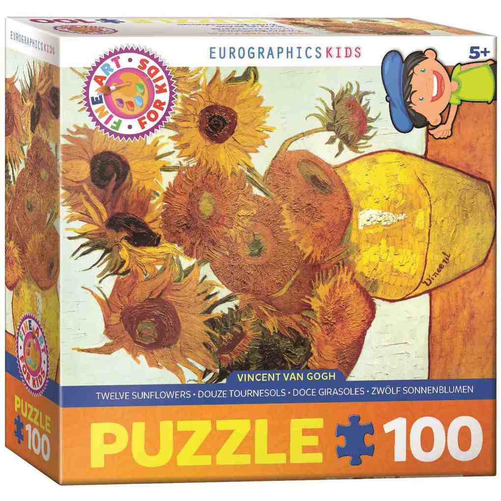 Eurographics 6100-3688 - Zwölf Sonnenblumen in einer Vase von van Gogh  Puzzle 100 Teile