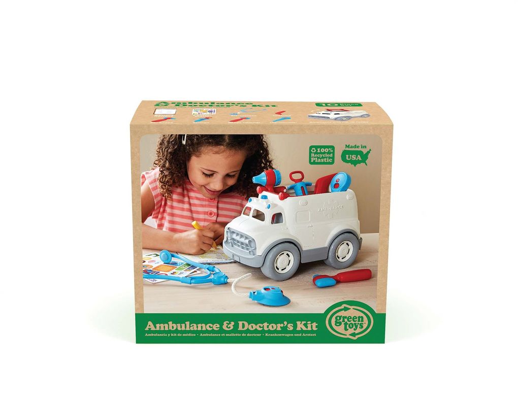 Green Toys - Krankenwagen mit Arztausrüstung 10 Teile