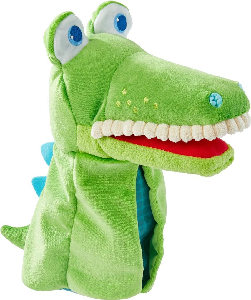 Image of HABA 306255 - Handpuppe Allesfresser Kroko, Stoff, 26 cm