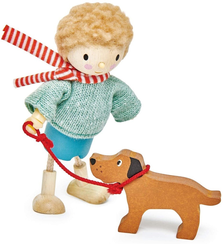 Tender leaf Toys - Mr Goodwood & Hund für Puppenhaus