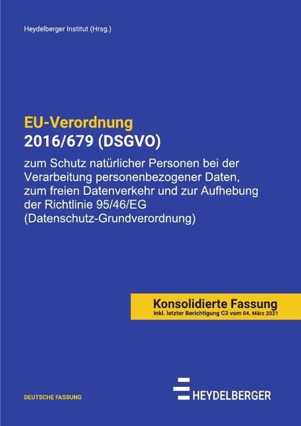 EU-Verordnung 2016/679 (DSGVO)