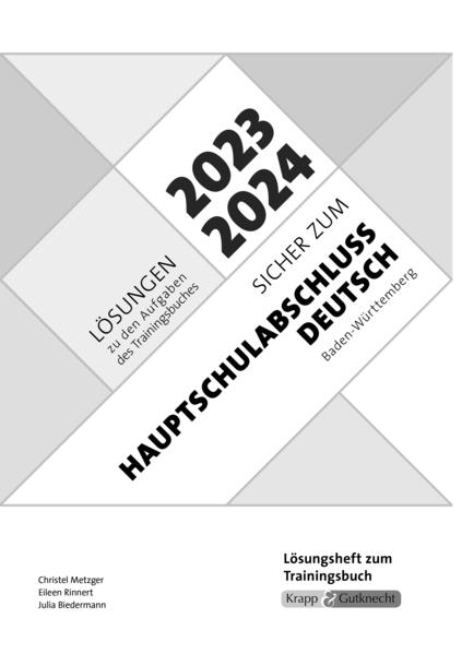 Sicher zum Hauptschulabschluss Deutsch Baden-Württemberg 2023 und 2024 m. 1 Online-Zugang