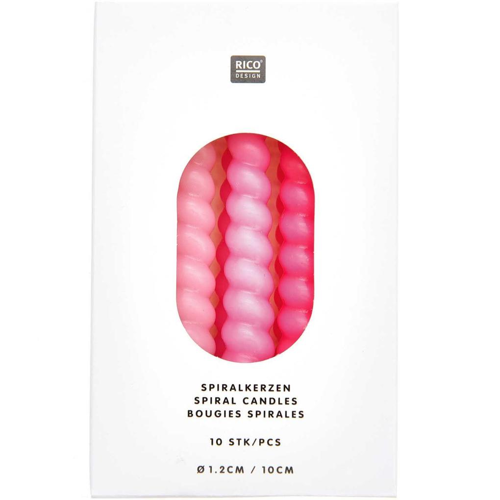 Spiralkerzen Pink Mix 10 Stk Ø 12 cm x 10 cm hoch