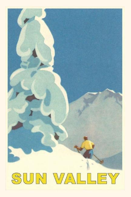 Vintage Journal Skiing in Sun Valley Idaho Travel Poster
