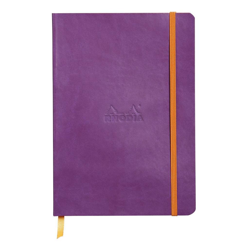 Rhodiarama flexibles Notizbuch A5 80 Blatt Dot-Lineatur violett 90g mit Gummizugverschluss
