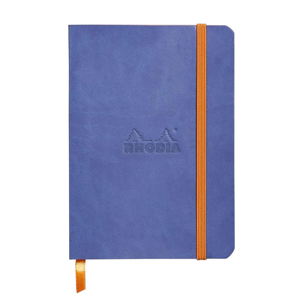 Rhodiarama Notizbuch Softcover A6 72 Blatt Dot-Lineatur saphirblau 90g mit Gummizugverschluss