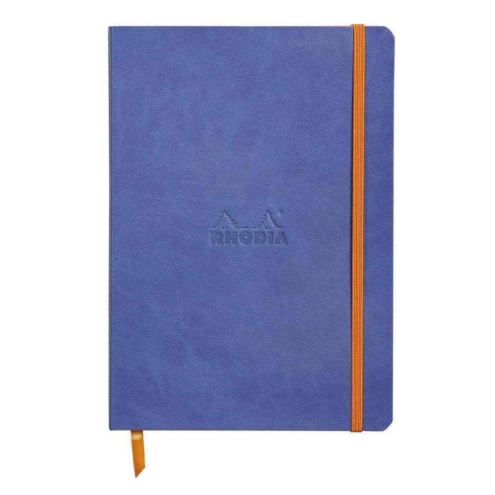 Rhodiarama flexibles Notizbuch A5 80 Blatt Dot-Lineatur saphirblau 90g mit Gummizugverschluss