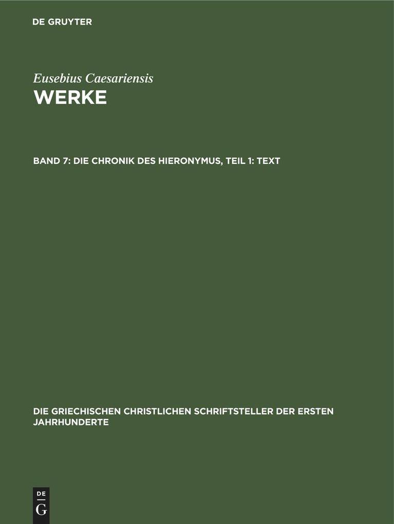 Die Chronik des Hieronymus Teil 1: Text