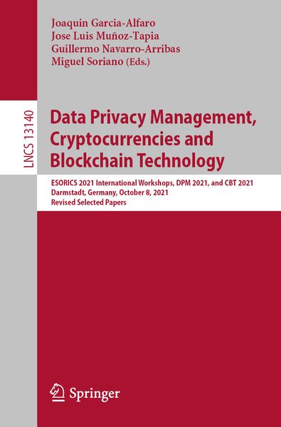 Data Privacy Management Cryptocurrencies and Blockchain Technology