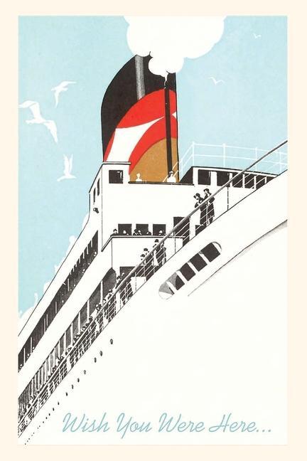 Vintage Journal Close up of Ocean Liner Travel Poster