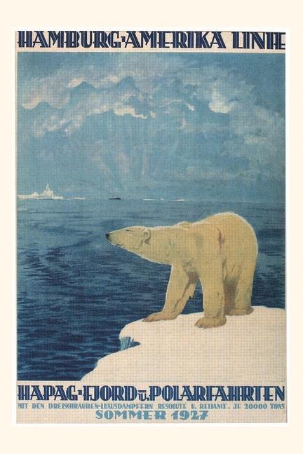 Vintage Journal Polar Bear Fjord Cruise Travel Poster