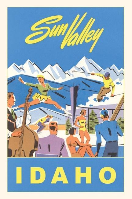 Vintage Journal Sun Valley Winter Resort Activities Travel Poster