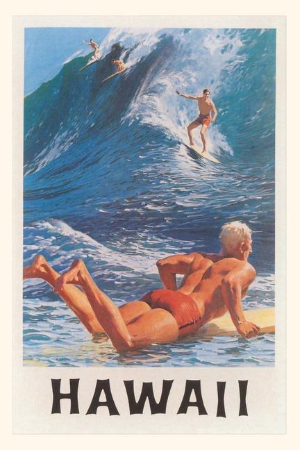 Vintage Journal Riding the Big Waves Hawaii