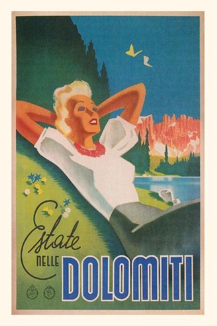 Vintage Journal Dolomites Italy Travel Poster