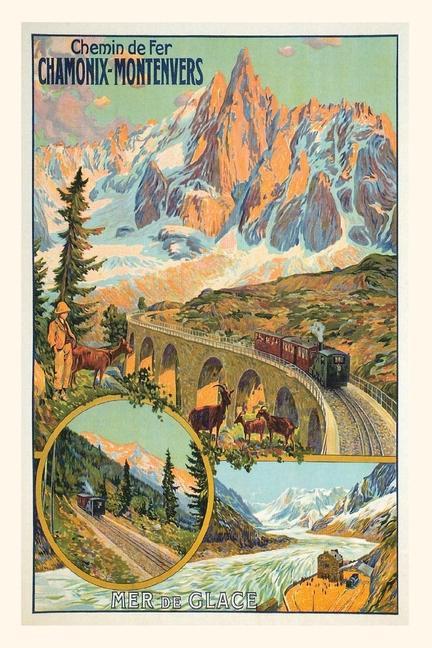 Vintage Journal Chamonix France Travel Poster