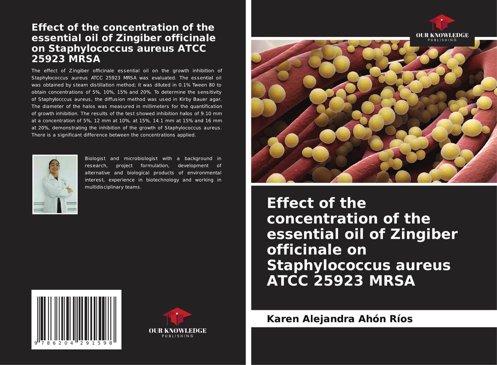 Effect of the concentration of the essential oil of Zingiber officinale on Staphylococcus aureus ATCC 25923 MRSA
