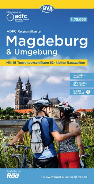 ADFC-Regionalkarte Magdeburg & Umgebung 1:75.000 mit Tagestourenvorschlägen reiß- und wetterfest E-Bike-geeignet GPS-Tracks-Download