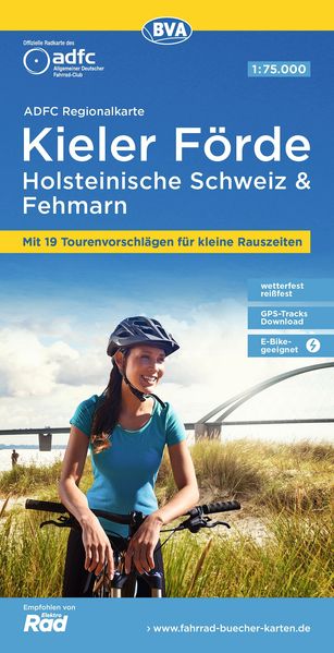 ADFC-Regionalkarte Kieler Förde Holsteinische Schweiz & Fehmarn 1:75.000 mit Tagestourenvorschlägen reiß- und wetterfest E-Bike-geeignet GPS-Tracks Download