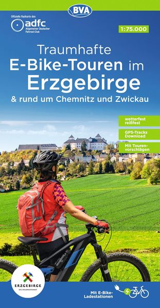 ADFC-Regionalkarte Traumhafte E-Bike-Touren im Erzgebirge 1:75.000 mit Tagestourenvorschlägen reiß- und wetterfest GPS-Tracks Download