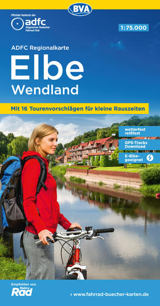 ADFC-Regionalkarte Elbe Wendland 1:75.000 mit Tagestourenvorschlägen reiß- und wetterfest E-Bike-geeignet GPS-Tracks Download