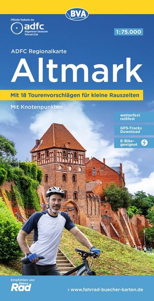 ADFC Regionalkarte Altmark 1:75.000 mit Tagestourenvorschlägen reiß- und wetterfest E-Bike-geeignet mit Knotenpunkten GPS-Tracks Download