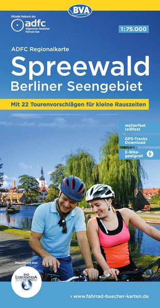 ADFC-Regionalkarte Spreewald Berliner Seengebiet 1:75.000 mit Tagestourenvorschlägen reiß- und wetterfest E-Bike-geeignet GPS-Tracks Download