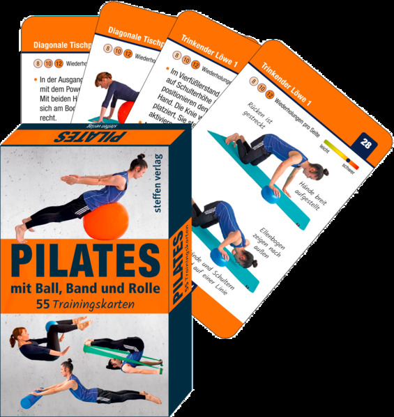 Trainingskarten: Pilates mit Ball Band und Rolle