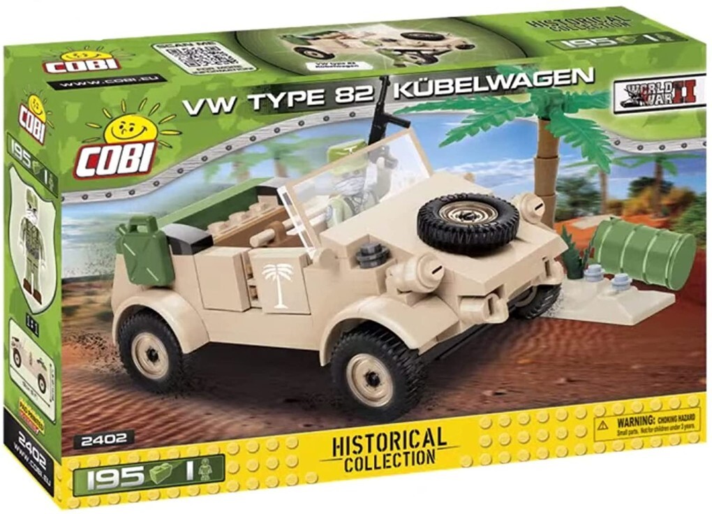 Image of COBI 2402 - Historical Collection VW Typ 82 Kübelwagen Militär-Geländewagen Bauset