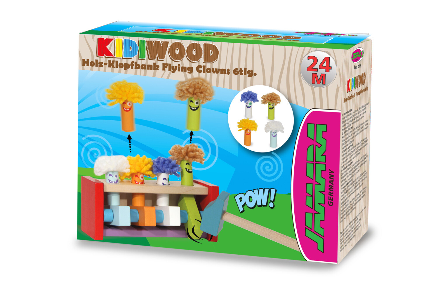 Jamara - Holzspielzeug Kidiwood Klopfbank Flying Clowns 6tlg.