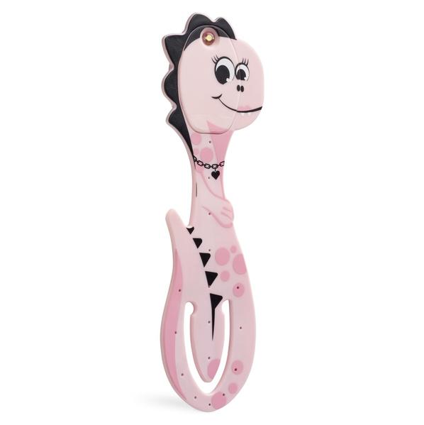 Flexilight Pals Leselicht (Dino) - pink - 2 in 1 Leselampe & Lesezeichen - LED Leselicht - Geschenk für Leser Buchliebhaber - Deutsche Ausgabe