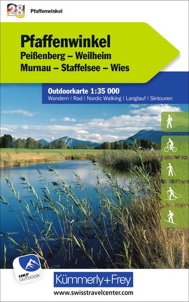 Pfaffenwinkel Peissenberg Weilheim Murnau Staffelsee Wies Nr. 28 Outdoorkarte Deutschland 1:35 000