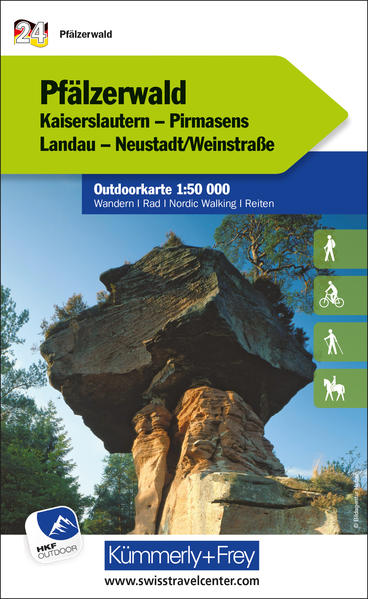 Pfälzerwald Kaiserslautern Pirmasens Landau Neustadt/Weinstrasse Nr. 24 Outdoorkarte Deutschland 1:50 000