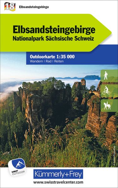 Elbsandsteingebirge Nationalpark Sächsische Schweiz Nr. 18 Outdoorkarte Deutschland 1:35 000