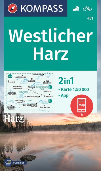 KOMPASS Wanderkarte 451 Westlicher Harz 1:50.000