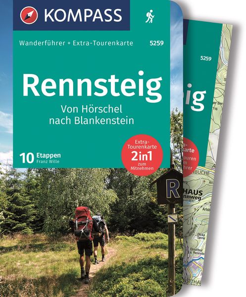 Kompass Karten GmbH Kompass Wanderführer Rennsteig 10 Etappen Mit Extra-Tourenkarte