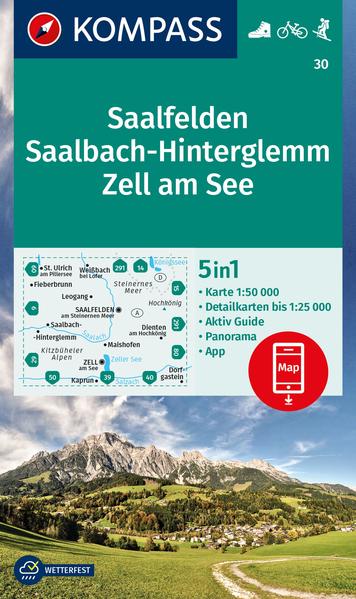 KOMPASS Wanderkarte 30 Saalfelden Saalbach-Hinterglemm Zell am See 1:50.000