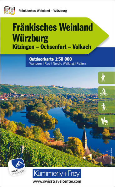Fränkisches Weinland - Würzburg Kitzingen Ochsenfurt Volkach Nr. 56 Outdoorkarte Deutschland 1:50 000