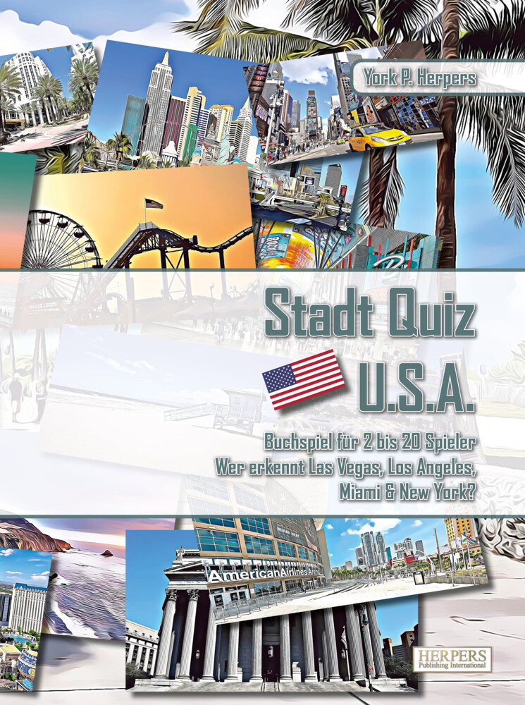 Stadt Quiz U.S.A. | Buchspiel für 2 bis 20 Spieler | Wer erkennt Las Vegas Los Angeles Miami & New