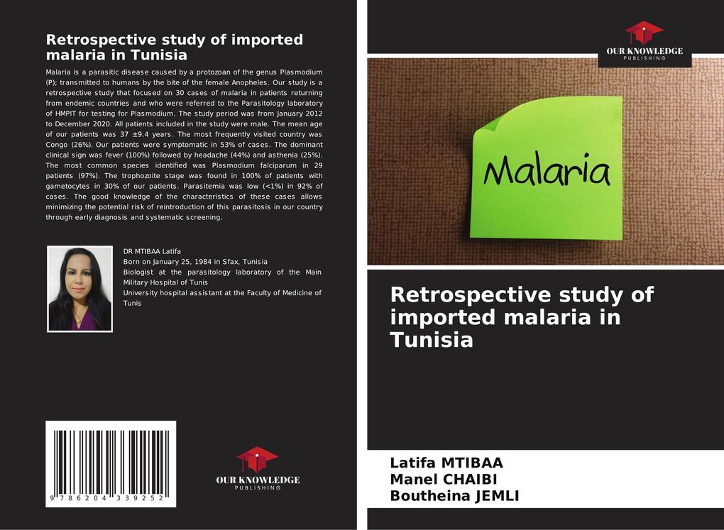 Retrospective study of imported malaria in Tunisia