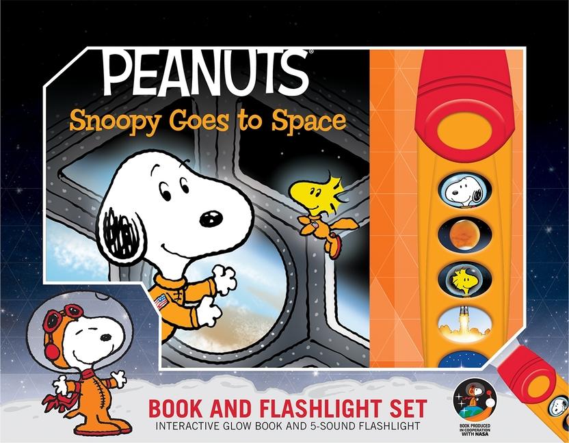 Peanuts: Snoopy Goes to Space Book and 5-Sound Flashlight Set [With Flashlight]