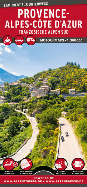 MoTourMaps Provence-Alpes-Côte d'Azur (Französische Alpen Süd) Auto- und Motorradkarte 1:300.000