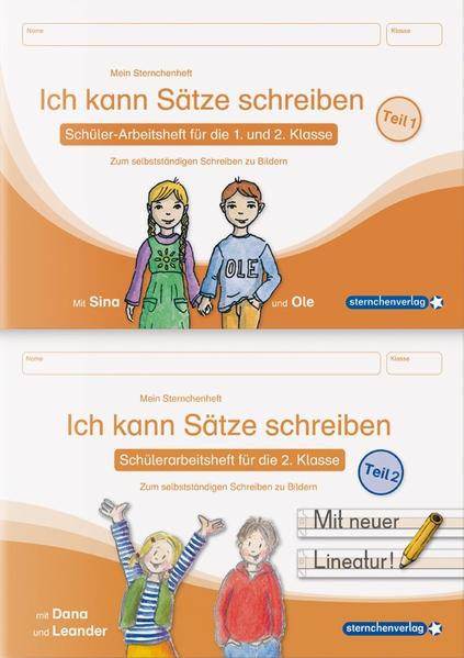 Image of Ich kann Sätze schreiben Teil 1 und 2 im Set - Schülerarbeitshefte für die 1. und 2. Klasse