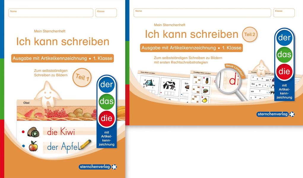 Image of Ich kann schreiben Teil 1 und 2 im Set - Ausgabe mit Artikelkennzeichnung (DaZ) - Schülerarbeitshefte für die 1. Klasse